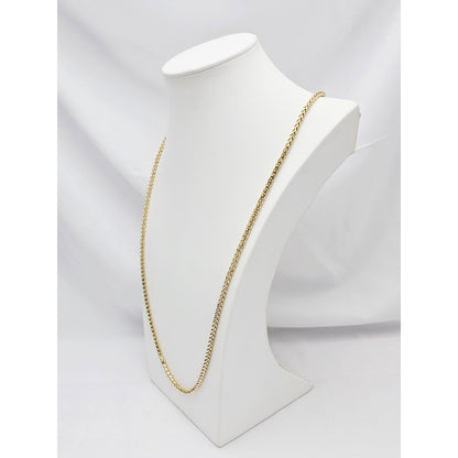 14K Yellow Gold Rounded Franco Link Chain Necklace