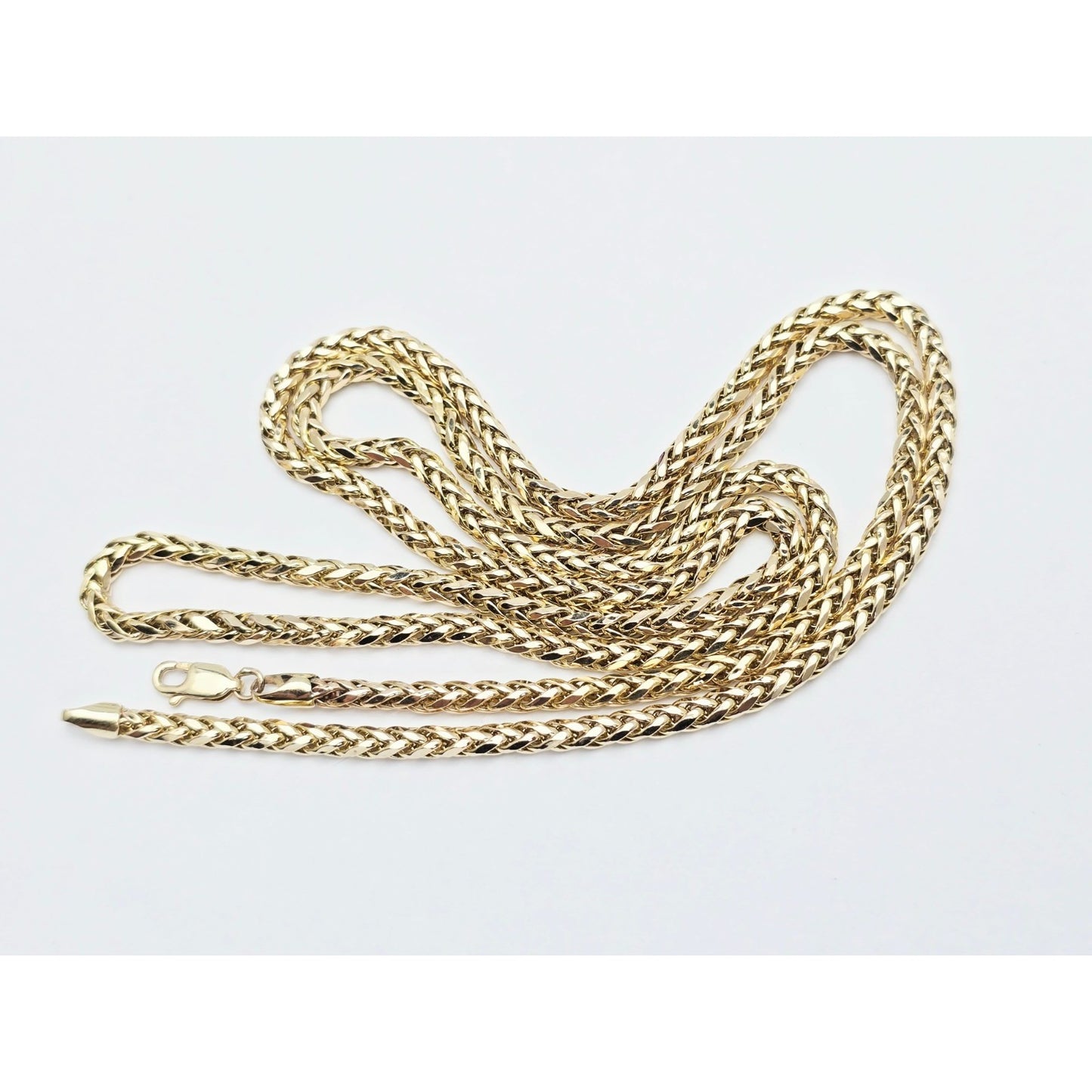 14K Yellow Gold Rounded Franco Link Chain Necklace