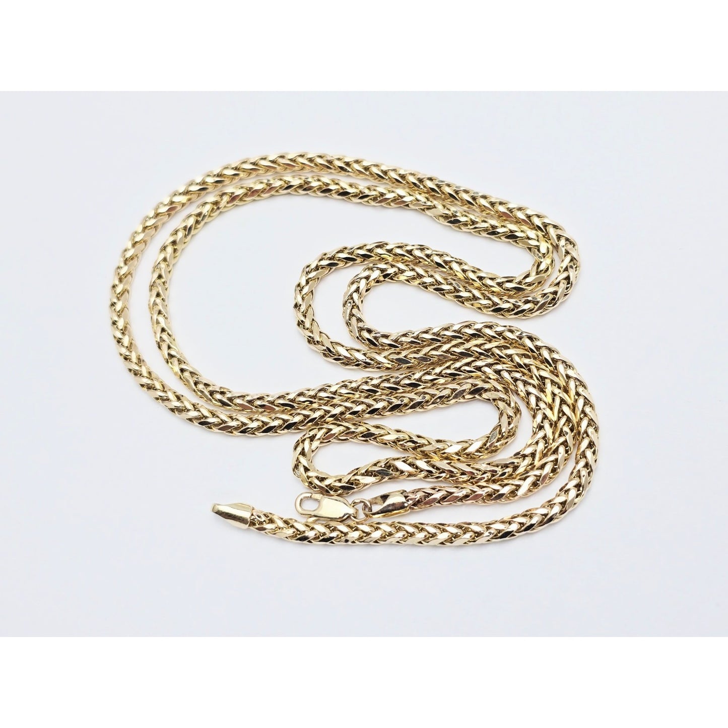 14K Yellow Gold Rounded Franco Link Chain Necklace