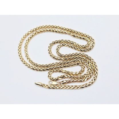 14K Yellow Gold Rounded Franco Link Chain Necklace