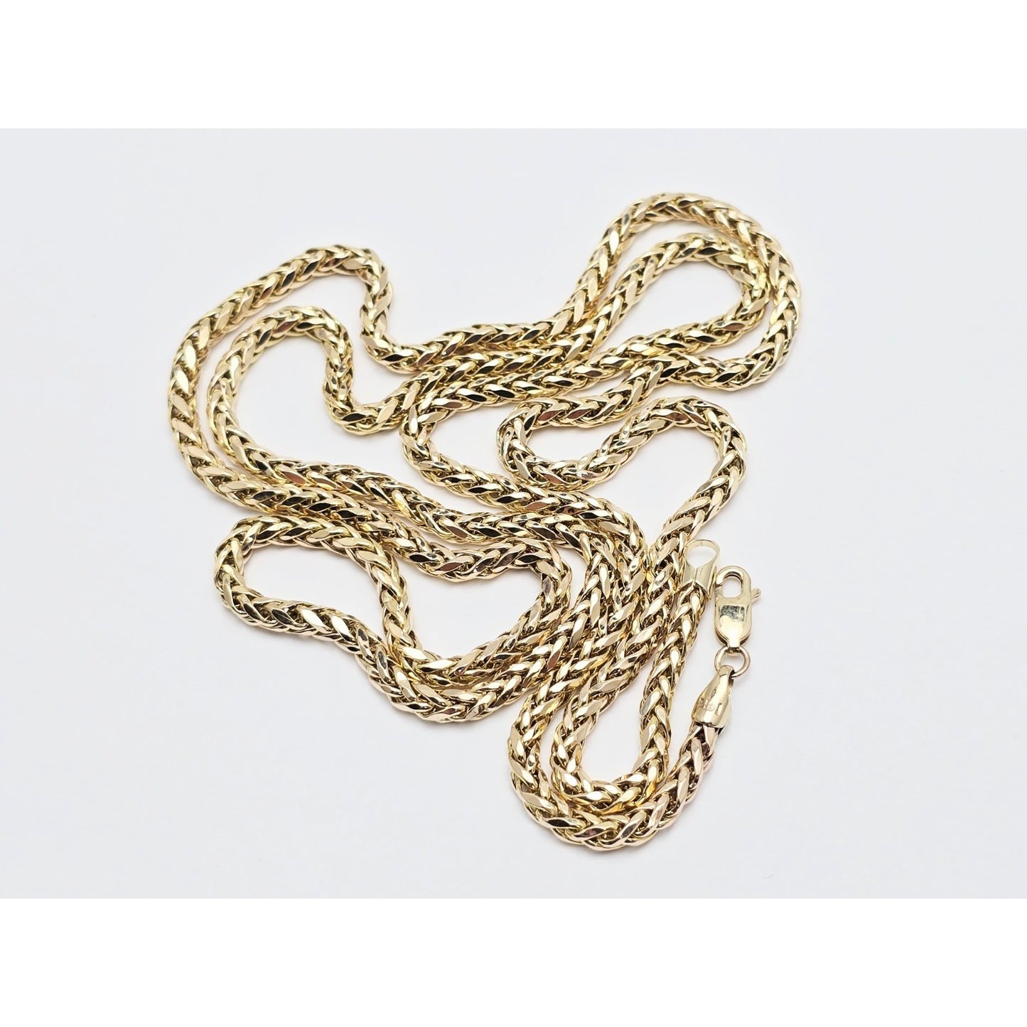 14K Yellow Gold Rounded Franco Link Chain Necklace