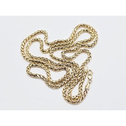 14K Yellow Gold Rounded Franco Link Chain Necklace