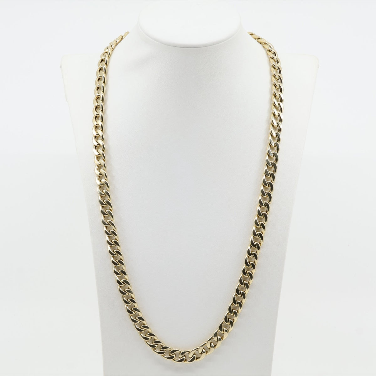 14K Yellow Gold Cuban Link Chain Necklace