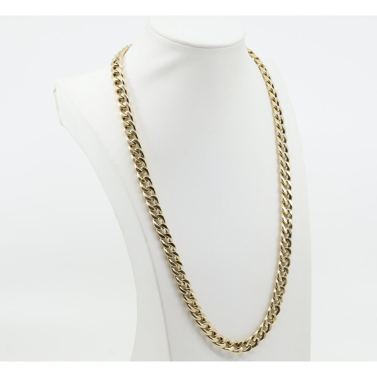 14K Yellow Gold Cuban Link Chain Necklace