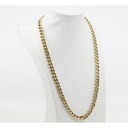 14K Yellow Gold Cuban Link Chain Necklace
