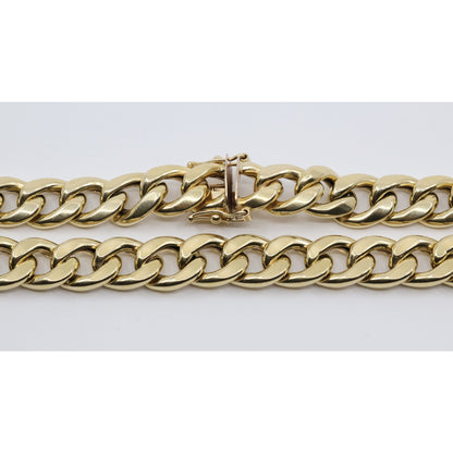 14K Yellow Gold Cuban Link Chain Necklace