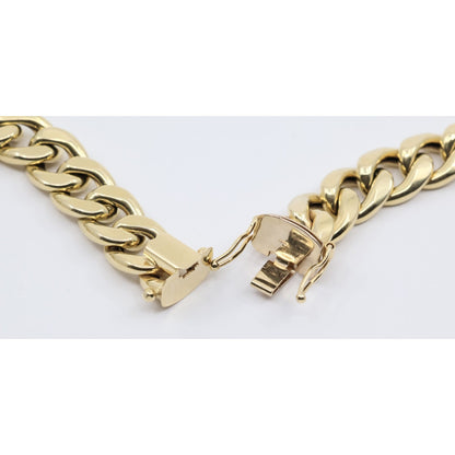 14K Yellow Gold Cuban Link Chain Necklace