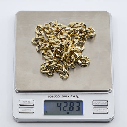 14K Yellow Gold Cuban Link Chain Necklace