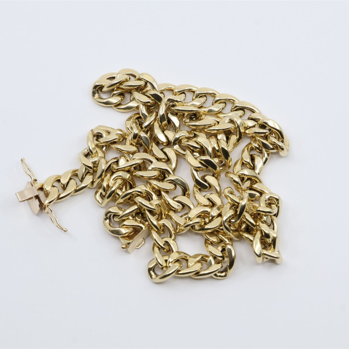 14K Yellow Gold Cuban Link Chain Necklace