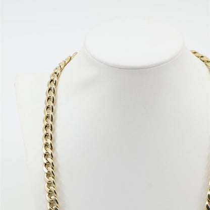 14K Yellow Gold Cuban Link Chain Necklace