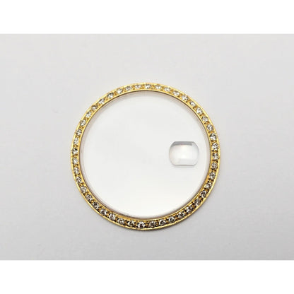 18K Gold 1ct Diamond Bezel for Rolex Datejust President 36mm & Sapphire Crystal
