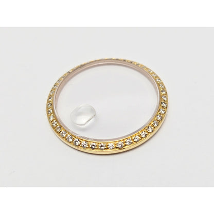 18K Gold 1ct Diamond Bezel for Rolex Datejust President 36mm & Sapphire Crystal