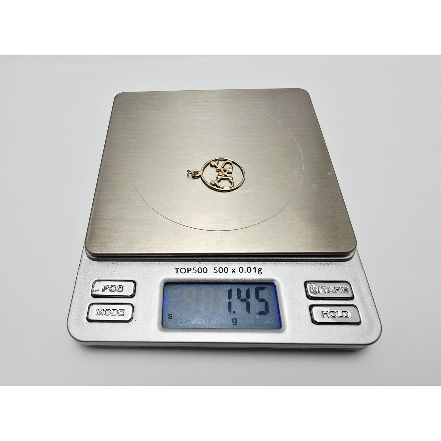 14K Yellow Gold Mom, Dad & Child Initial " C & S " Charm Pendant