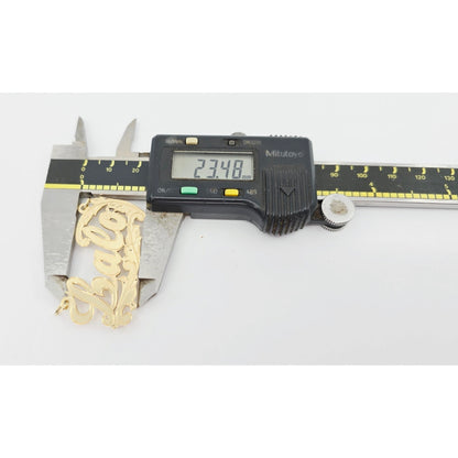 14K Yellow Gold Initial Name " Lalo " Charm Pendant