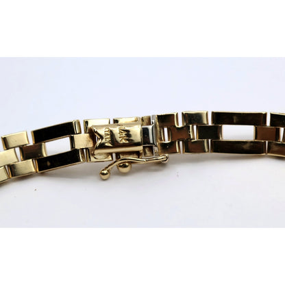 14K Two Tone Gold Diamond Custom Link Bracelet