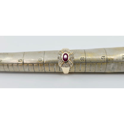 14K Yellow Gold Ruby & Diamond Ring