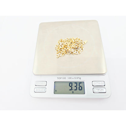 14K Two Tone Gold Diamond Cut Curb Link Chain Necklace