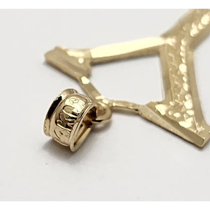 14K Yellow Gold Initial Letter " Y " Charm Pendant