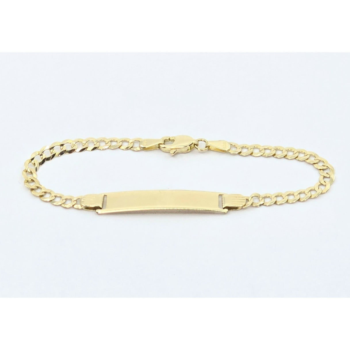 14K Yellow Gold Cuban Link ID Bracelet