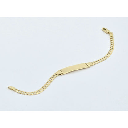 14K Yellow Gold Cuban Link ID Bracelet