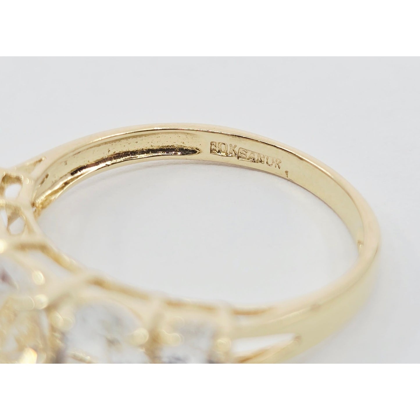 10K Yellow Gold 5 Stone CZ Ladies Ring