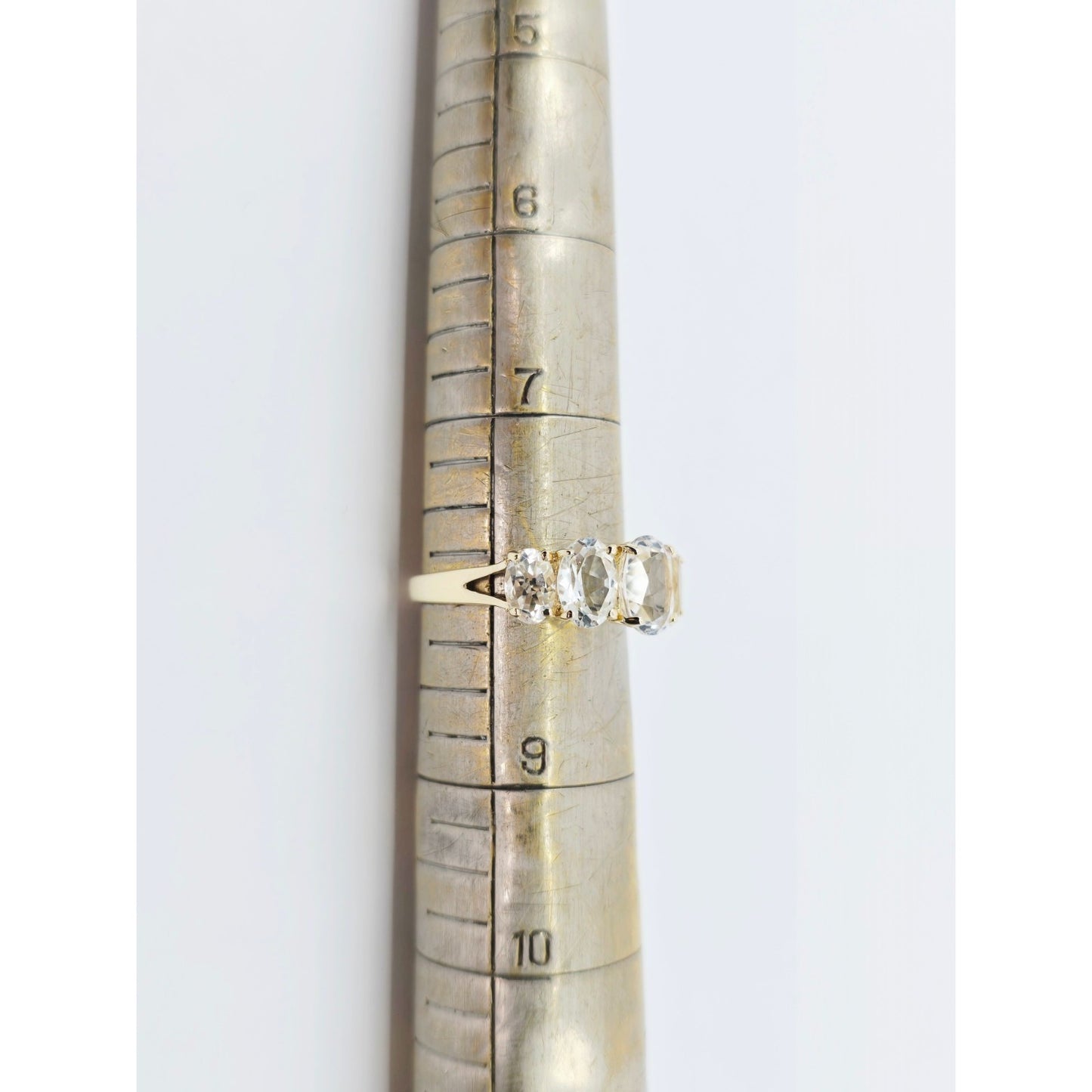 10K Yellow Gold 5 Stone CZ Ladies Ring