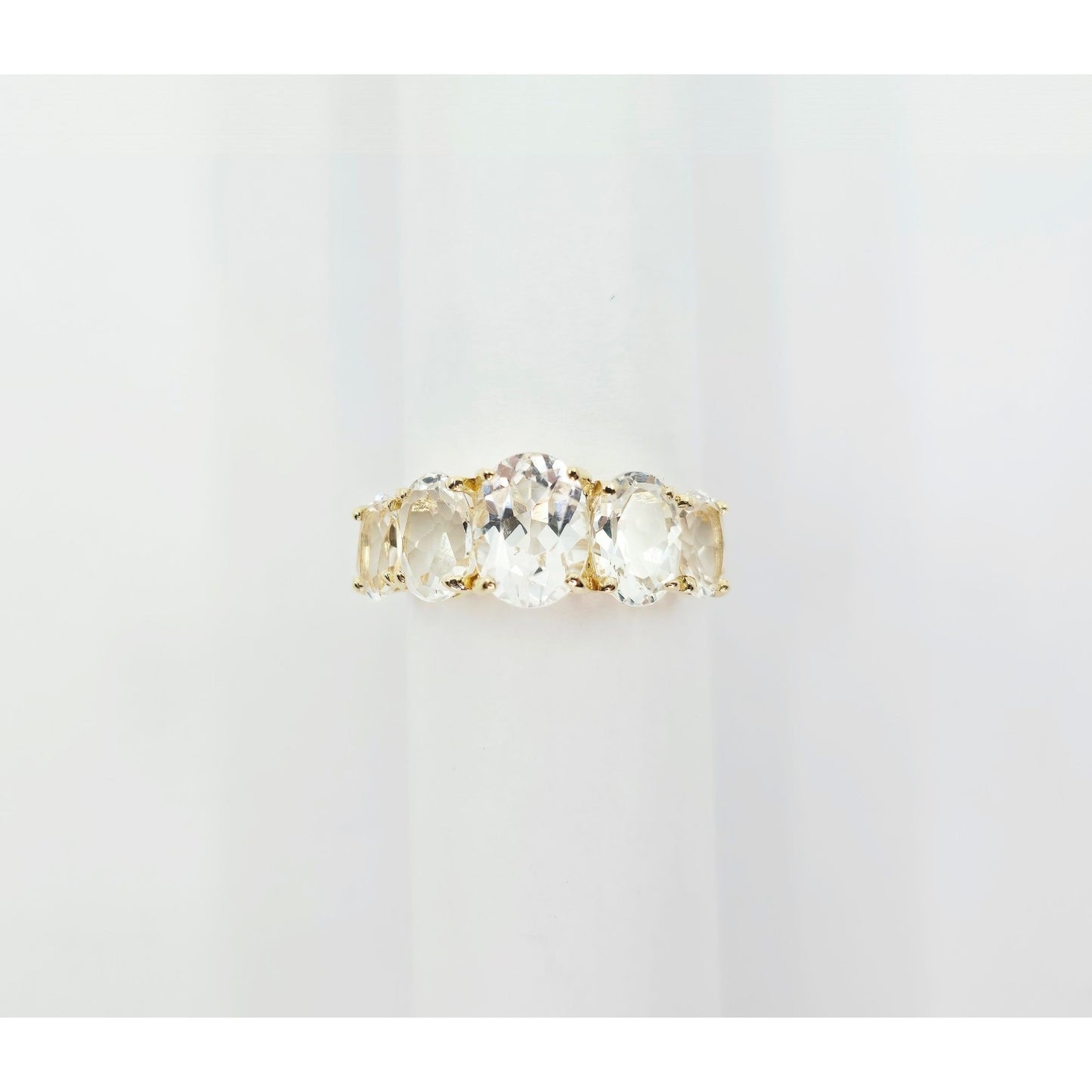 10K Yellow Gold 5 Stone CZ Ladies Ring
