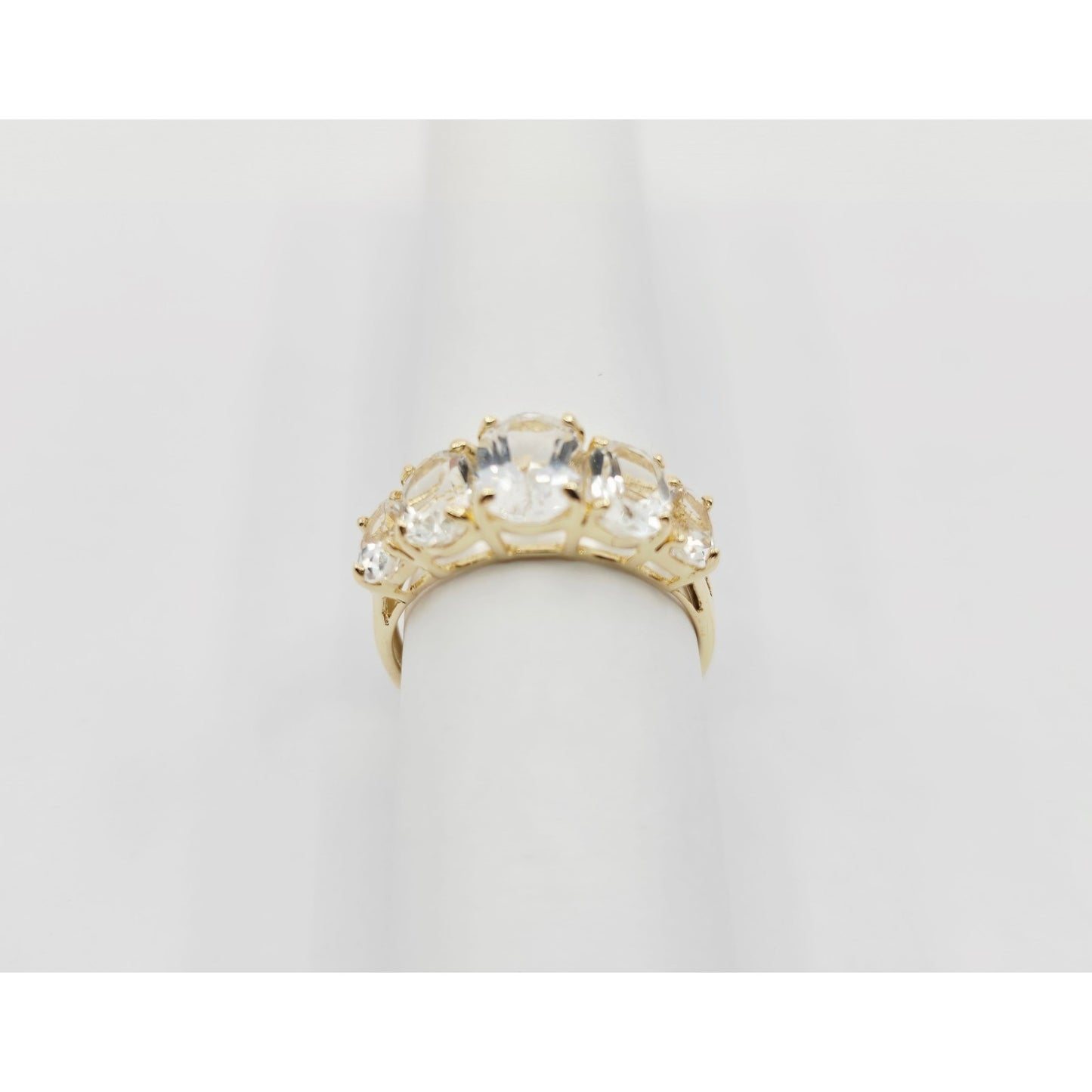 10K Yellow Gold 5 Stone CZ Ladies Ring