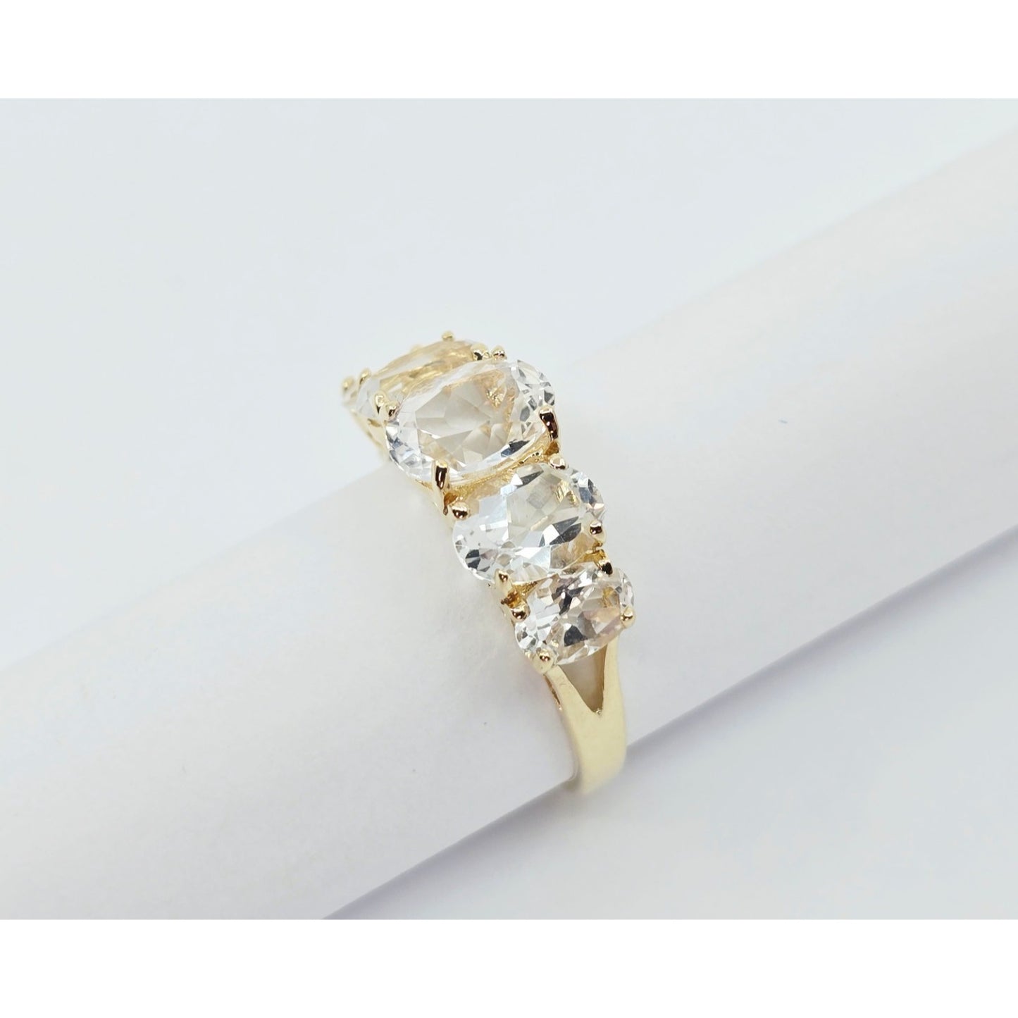 10K Yellow Gold 5 Stone CZ Ladies Ring