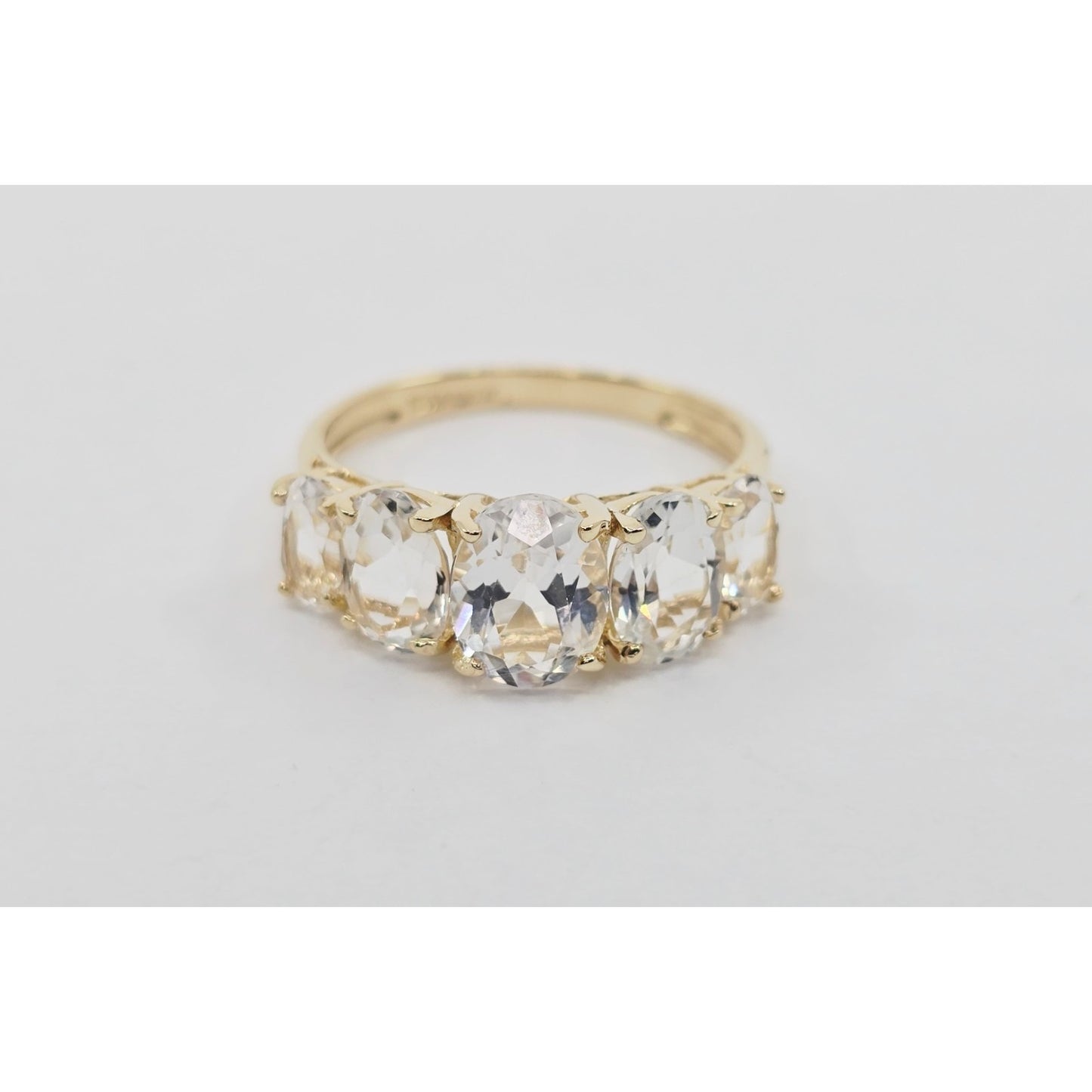 10K Yellow Gold 5 Stone CZ Ladies Ring