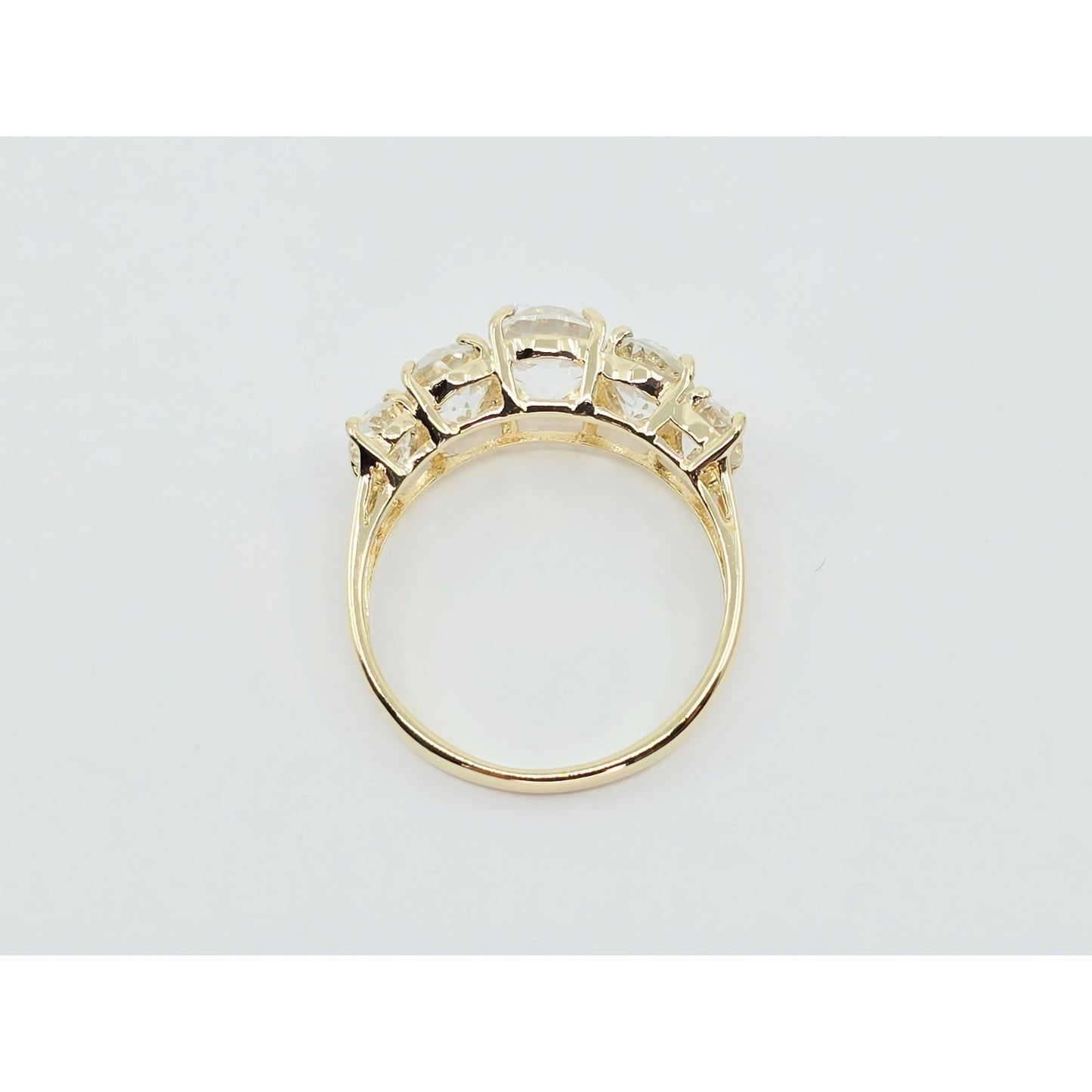 10K Yellow Gold 5 Stone CZ Ladies Ring