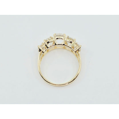 10K Yellow Gold 5 Stone CZ Ladies Ring