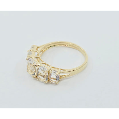 10K Yellow Gold 5 Stone CZ Ladies Ring