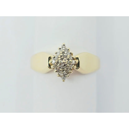 10K Yellow Gold Diamond Cluster Ring