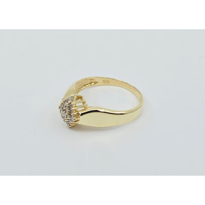 10K Yellow Gold Diamond Cluster Ring