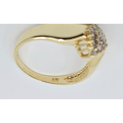 10K Yellow Gold Diamond Cluster Ring