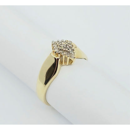 10K Yellow Gold Diamond Cluster Ring