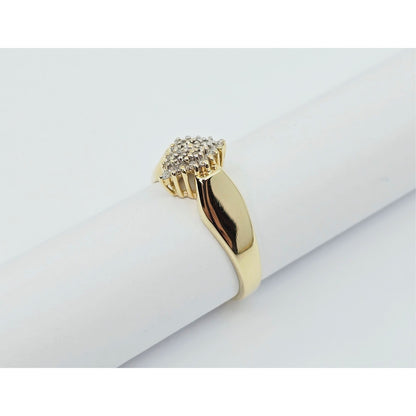 10K Yellow Gold Diamond Cluster Ring