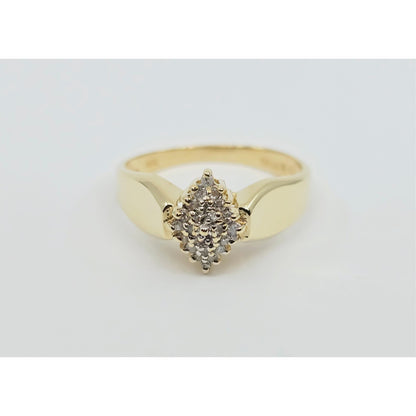 10K Yellow Gold Diamond Cluster Ring