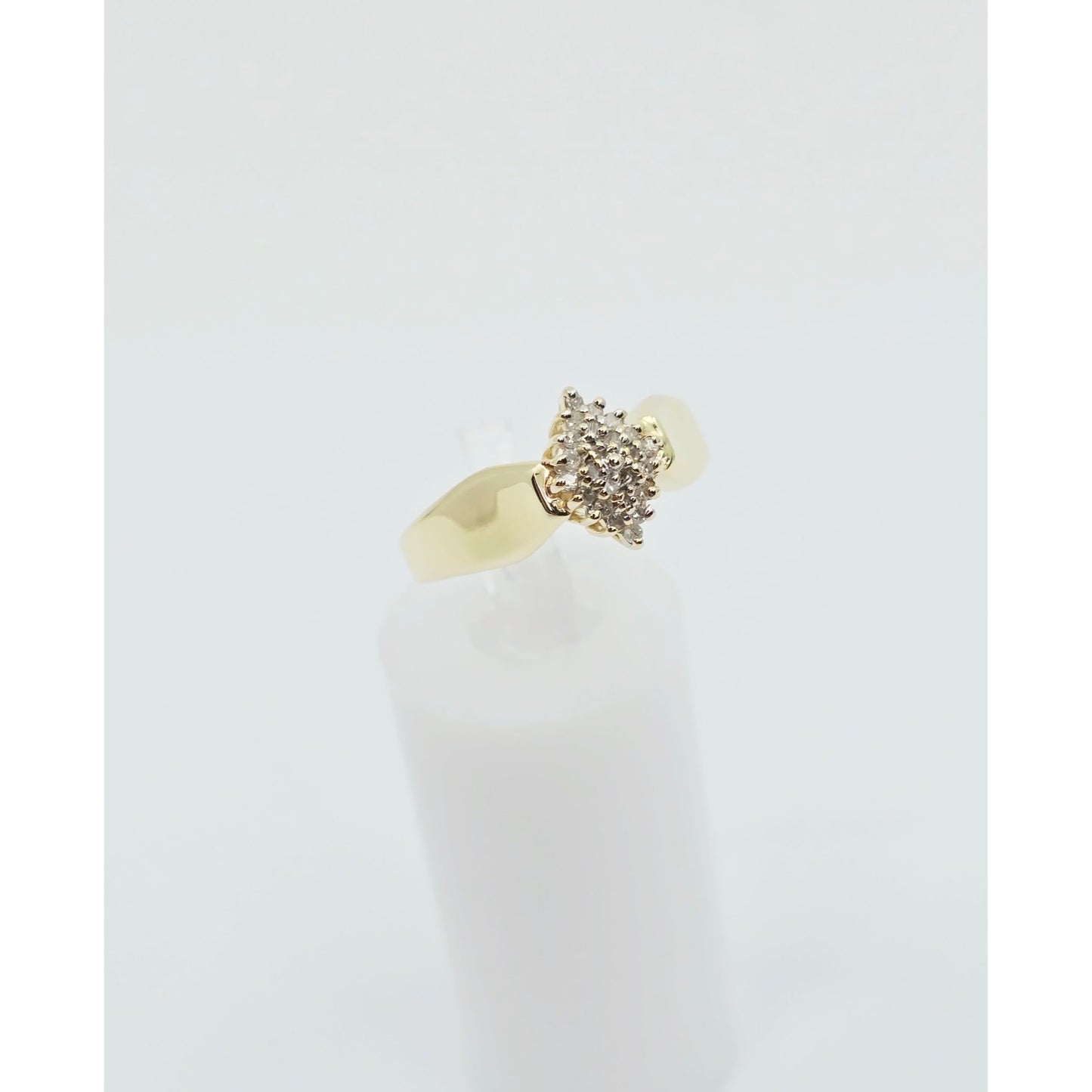 10K Yellow Gold Diamond Cluster Ring