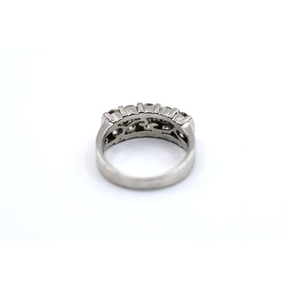 14K White Gold Round Cut Diamond Cluster Ring