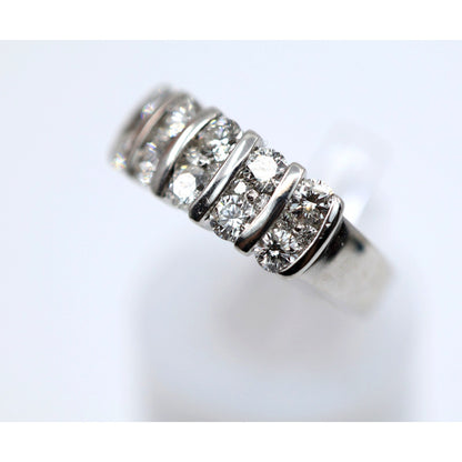 14K White Gold Round Cut Diamond Cluster Ring