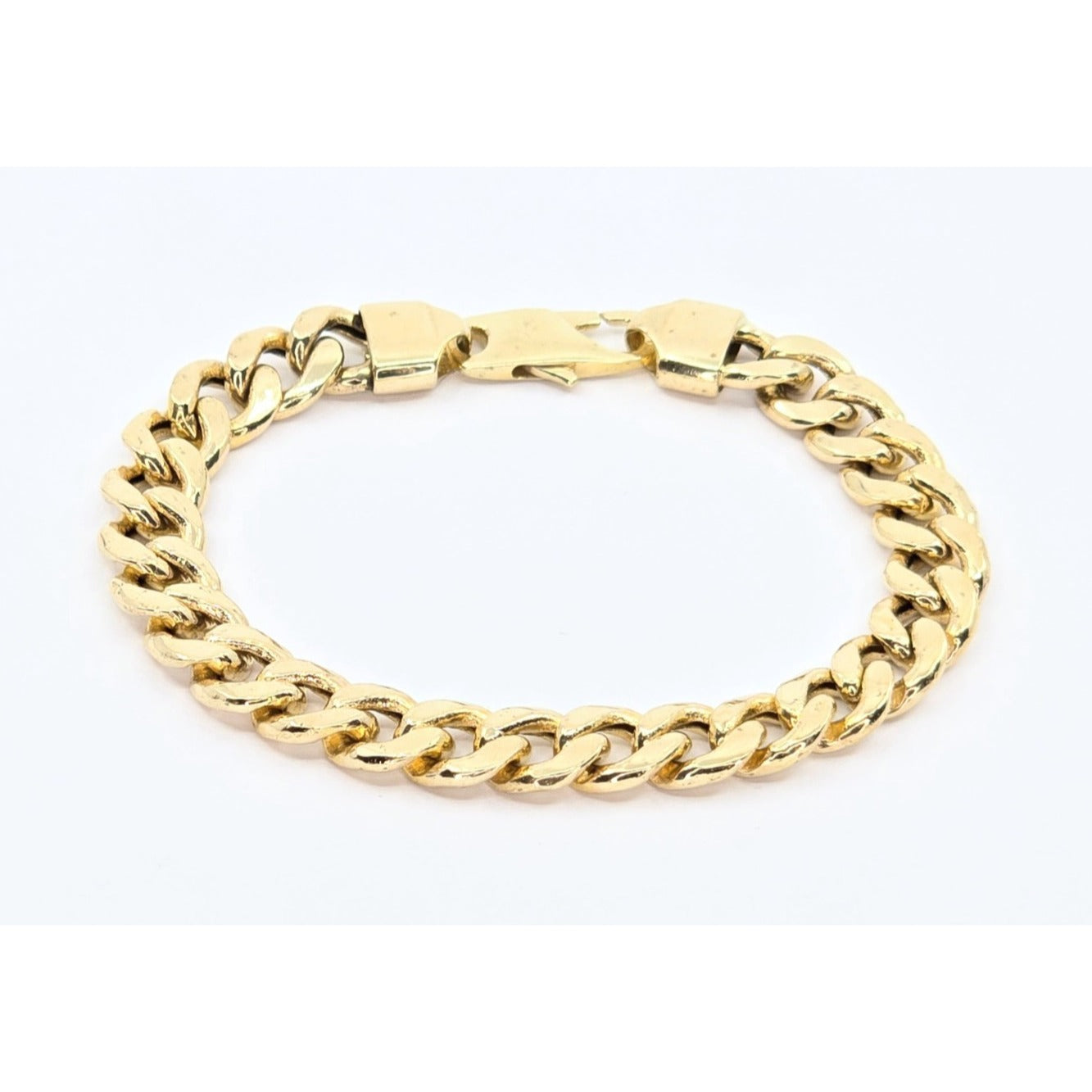 14K Yellow Gold Cuban Link Chain Bracelet