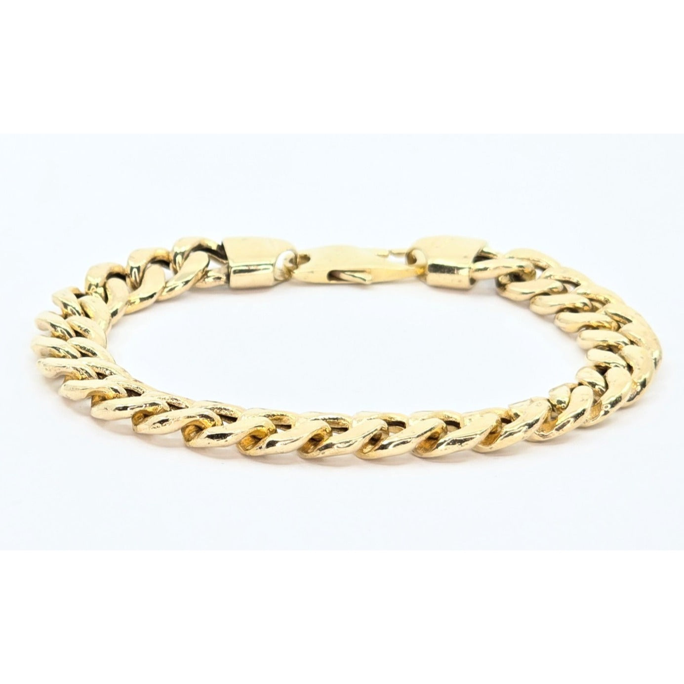 14K Yellow Gold Cuban Link Chain Bracelet