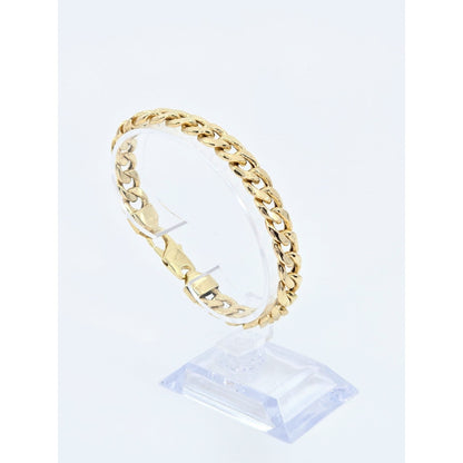 14K Yellow Gold Cuban Link Chain Bracelet