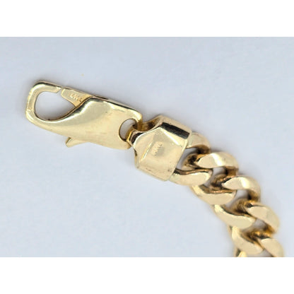 14K Yellow Gold Cuban Link Chain Bracelet