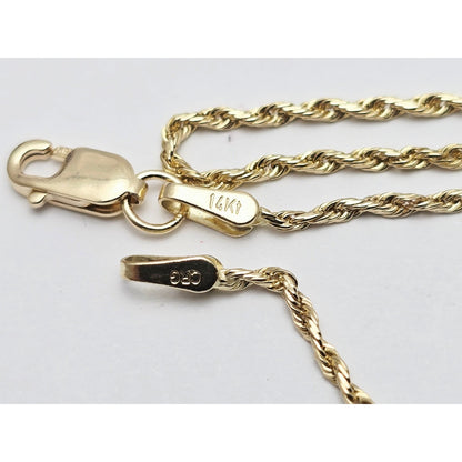 14K Yellow Gold Child Kid Baby Rope Chain Necklace