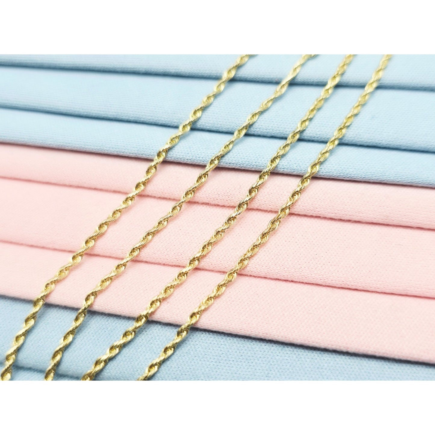 14K Yellow Gold Child Kid Baby Rope Chain Necklace