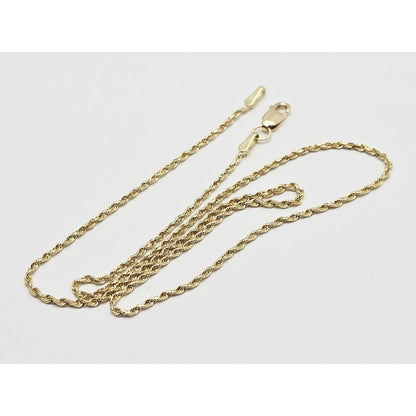 14K Yellow Gold Child Kid Baby Rope Chain Necklace