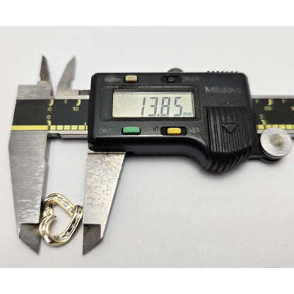 10K Two Tone Gold Diamond Open Heart Charm Pendant